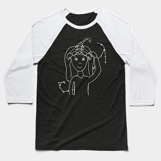 Scorpio girl Baseball T-Shirt by Antiope